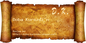 Doba Kurszán névjegykártya